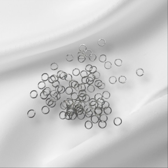 Кольцо соединительное 5мм цв. серебро, цена за 10 гр